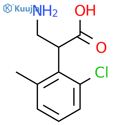 3-amino-2-(2-chloro-6-methylphenyl)propanoic acid structure
