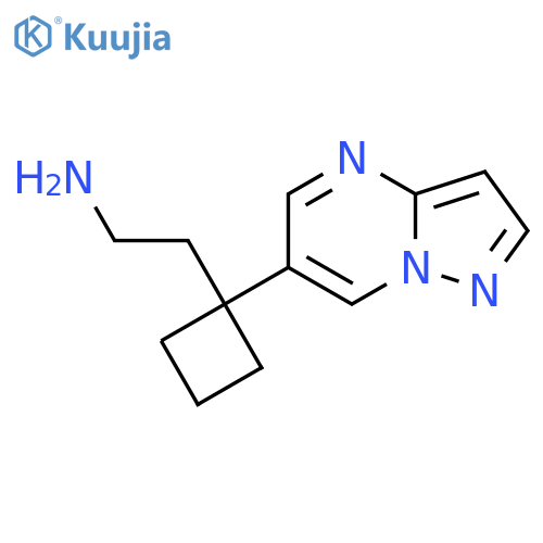 2-(1-{pyrazolo1,5-apyrimidin-6-yl}cyclobutyl)ethan-1-amine structure