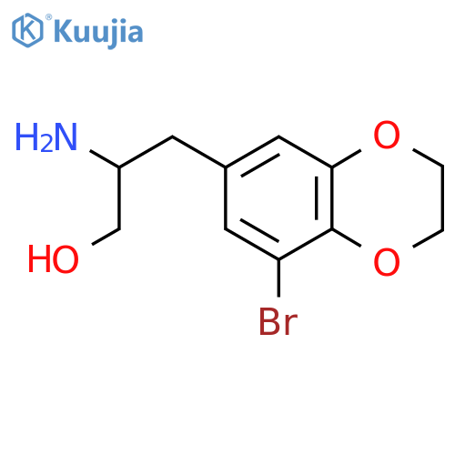 2-amino-3-(8-bromo-2,3-dihydro-1,4-benzodioxin-6-yl)propan-1-ol structure