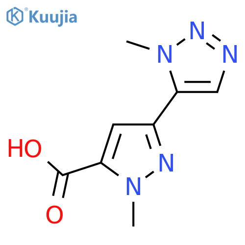 1-methyl-3-(1-methyl-1H-1,2,3-triazol-5-yl)-1H-pyrazole-5-carboxylic acid structure