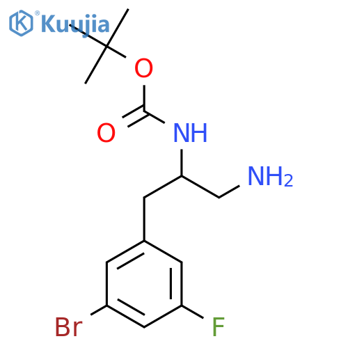 tert-butyl N-1-amino-3-(3-bromo-5-fluorophenyl)propan-2-ylcarbamate structure