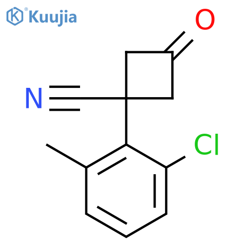 1-(2-chloro-6-methylphenyl)-3-oxocyclobutane-1-carbonitrile structure