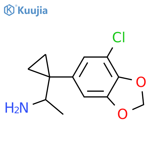 1-1-(7-chloro-1,3-dioxaindan-5-yl)cyclopropylethan-1-amine structure