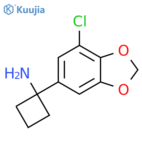 1-(7-chloro-1,3-dioxaindan-5-yl)cyclobutan-1-amine structure