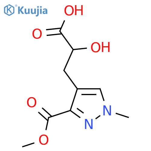 2-hydroxy-3-3-(methoxycarbonyl)-1-methyl-1H-pyrazol-4-ylpropanoic acid structure