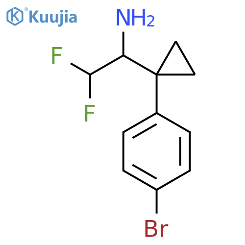 1-1-(4-bromophenyl)cyclopropyl-2,2-difluoroethan-1-amine structure