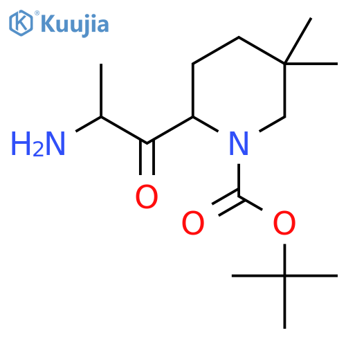 tert-butyl 2-(2-aminopropanoyl)-5,5-dimethylpiperidine-1-carboxylate structure