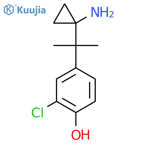 4-2-(1-aminocyclopropyl)propan-2-yl-2-chlorophenol structure