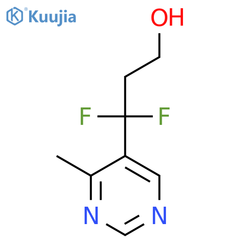 3,3-difluoro-3-(4-methylpyrimidin-5-yl)propan-1-ol structure