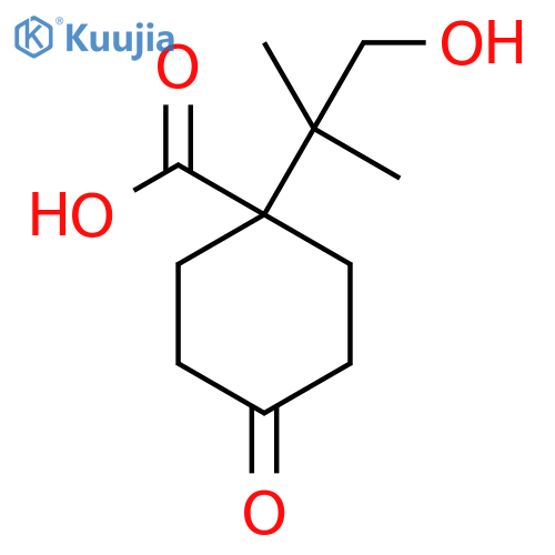 1-(1-hydroxy-2-methylpropan-2-yl)-4-oxocyclohexane-1-carboxylic acid structure