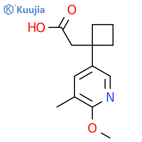2-1-(6-methoxy-5-methylpyridin-3-yl)cyclobutylacetic acid structure
