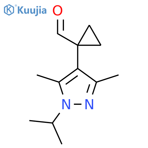 1-3,5-dimethyl-1-(propan-2-yl)-1H-pyrazol-4-ylcyclopropane-1-carbaldehyde structure