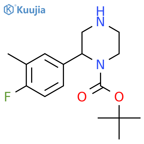 tert-butyl 2-(4-fluoro-3-methylphenyl)piperazine-1-carboxylate structure