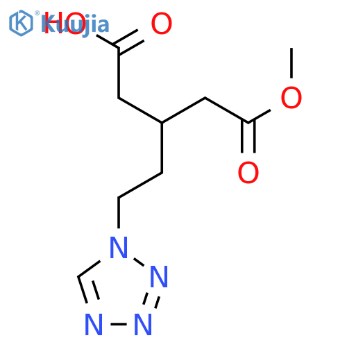 5-methoxy-5-oxo-3-2-(1H-1,2,3,4-tetrazol-1-yl)ethylpentanoic acid structure