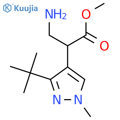 methyl 3-amino-2-(3-tert-butyl-1-methyl-1H-pyrazol-4-yl)propanoate structure