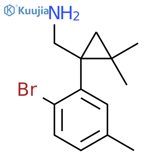 1-(2-bromo-5-methylphenyl)-2,2-dimethylcyclopropylmethanamine structure