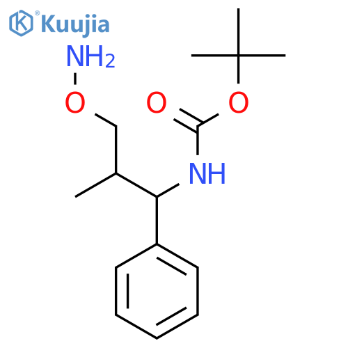 tert-butyl N-3-(aminooxy)-2-methyl-1-phenylpropylcarbamate structure