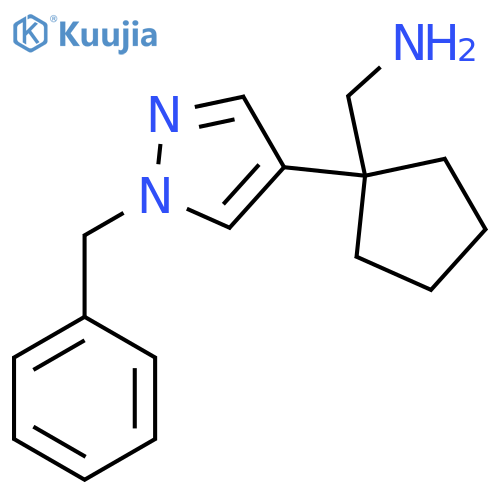 1-(1-benzyl-1H-pyrazol-4-yl)cyclopentylmethanamine structure