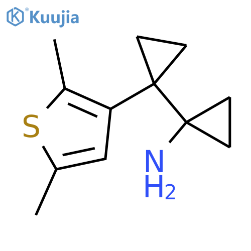 1-1-(2,5-dimethylthiophen-3-yl)cyclopropylcyclopropan-1-amine structure