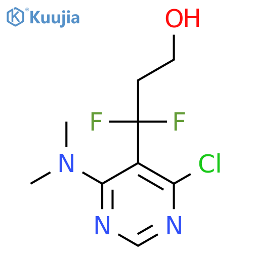 3-4-chloro-6-(dimethylamino)pyrimidin-5-yl-3,3-difluoropropan-1-ol structure