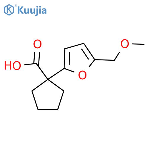 1-5-(methoxymethyl)furan-2-ylcyclopentane-1-carboxylic acid structure