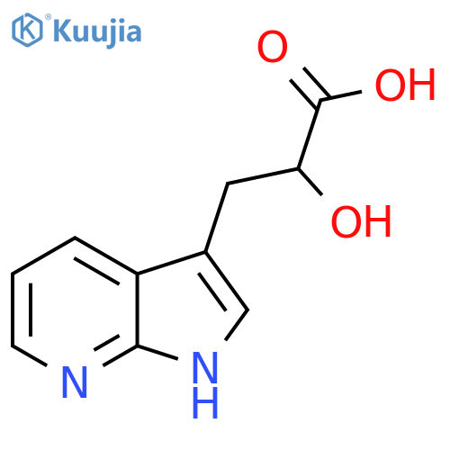 2-hydroxy-3-{1H-pyrrolo2,3-bpyridin-3-yl}propanoic acid structure