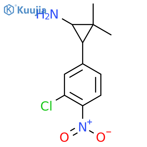 3-(3-chloro-4-nitrophenyl)-2,2-dimethylcyclopropan-1-amine structure