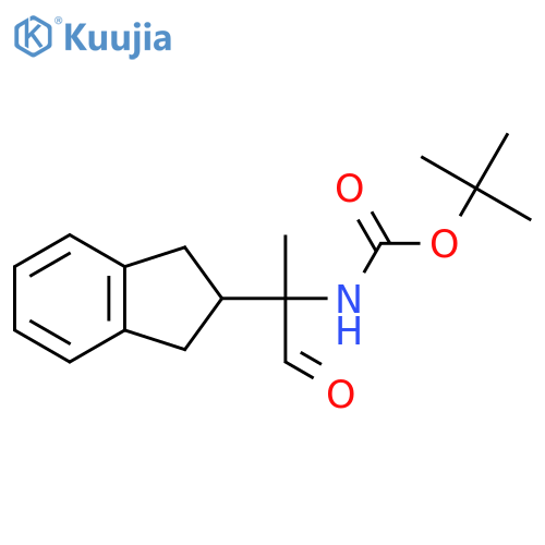 tert-butyl N-2-(2,3-dihydro-1H-inden-2-yl)-1-oxopropan-2-ylcarbamate structure
