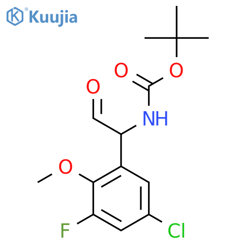 tert-butyl N-1-(5-chloro-3-fluoro-2-methoxyphenyl)-2-oxoethylcarbamate structure