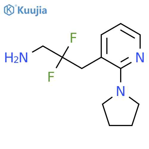 2,2-difluoro-3-2-(pyrrolidin-1-yl)pyridin-3-ylpropan-1-amine structure