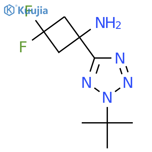 1-(2-tert-butyl-2H-1,2,3,4-tetrazol-5-yl)-3,3-difluorocyclobutan-1-amine structure