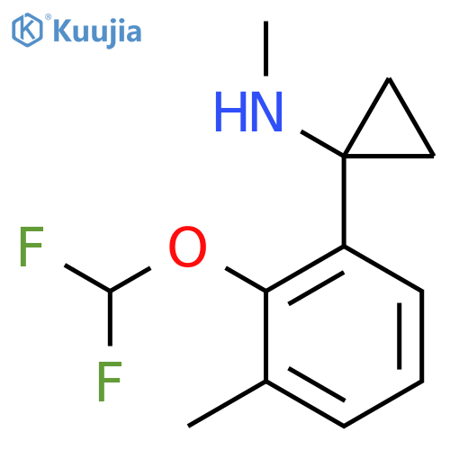 1-2-(difluoromethoxy)-3-methylphenyl-N-methylcyclopropan-1-amine structure