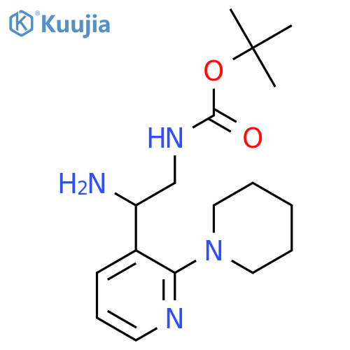 tert-butyl N-{2-amino-2-2-(piperidin-1-yl)pyridin-3-ylethyl}carbamate structure