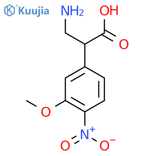 3-amino-2-(3-methoxy-4-nitrophenyl)propanoic acid structure