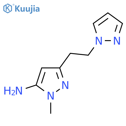 1-methyl-3-2-(1H-pyrazol-1-yl)ethyl-1H-pyrazol-5-amine structure