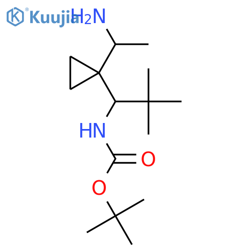 tert-butyl N-{1-1-(1-aminoethyl)cyclopropyl-2,2-dimethylpropyl}carbamate structure