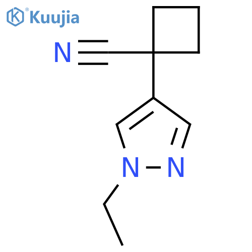 1-(1-ethyl-1H-pyrazol-4-yl)cyclobutane-1-carbonitrile structure