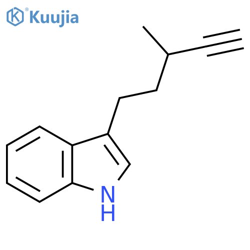 3-(3-methylpent-4-yn-1-yl)-1H-indole structure