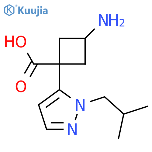 3-amino-1-1-(2-methylpropyl)-1H-pyrazol-5-ylcyclobutane-1-carboxylic acid structure