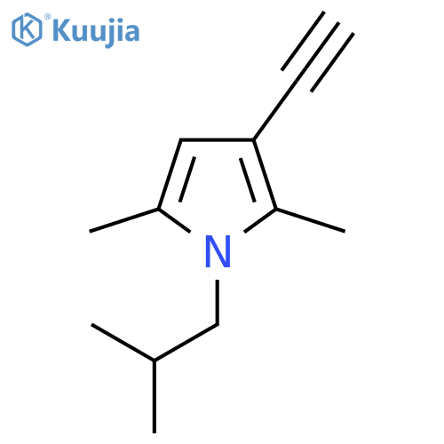 3-ethynyl-2,5-dimethyl-1-(2-methylpropyl)-1H-pyrrole structure