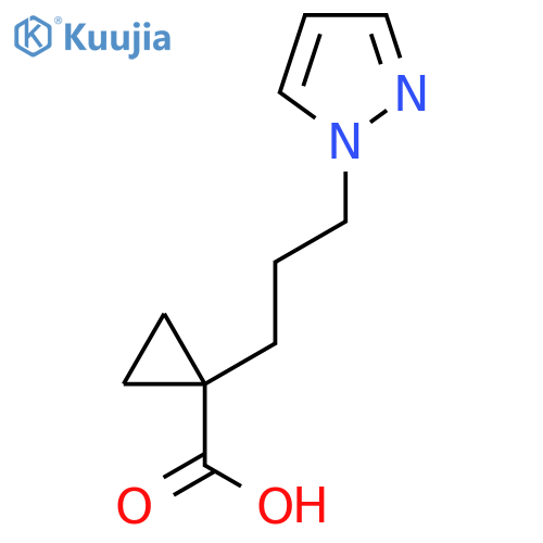 1-3-(1H-pyrazol-1-yl)propylcyclopropane-1-carboxylic acid structure