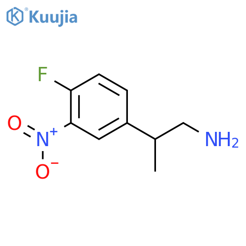 2-(4-fluoro-3-nitrophenyl)propan-1-amine structure
