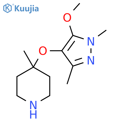 4-(5-methoxy-1,3-dimethyl-1H-pyrazol-4-yl)oxy-4-methylpiperidine structure