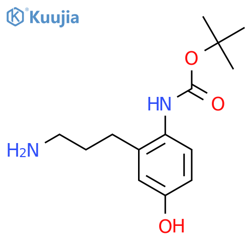 tert-butyl N-2-(3-aminopropyl)-4-hydroxyphenylcarbamate structure