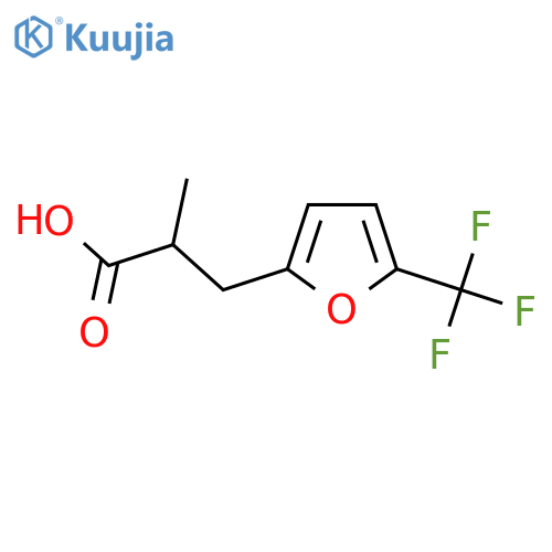 2-methyl-3-5-(trifluoromethyl)furan-2-ylpropanoic acid structure