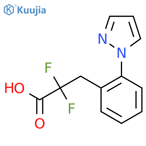 2,2-difluoro-3-2-(1H-pyrazol-1-yl)phenylpropanoic acid structure