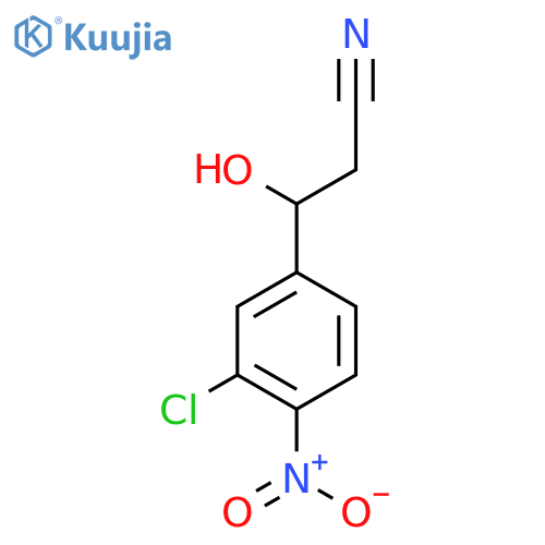3-(3-chloro-4-nitrophenyl)-3-hydroxypropanenitrile structure