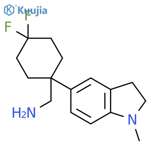 4,4-difluoro-1-(1-methyl-2,3-dihydro-1H-indol-5-yl)cyclohexylmethanamine structure