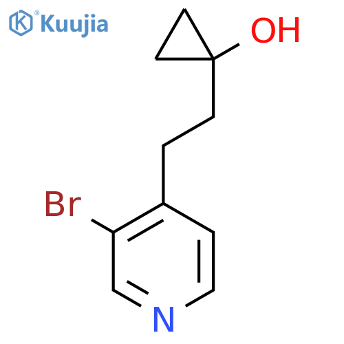 1-2-(3-bromopyridin-4-yl)ethylcyclopropan-1-ol structure