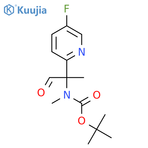tert-butyl N-2-(5-fluoropyridin-2-yl)-1-oxopropan-2-yl-N-methylcarbamate structure